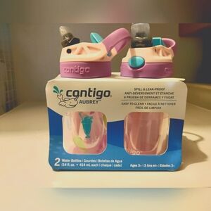Contigo pink spill proof kids water bottle 14 oz.